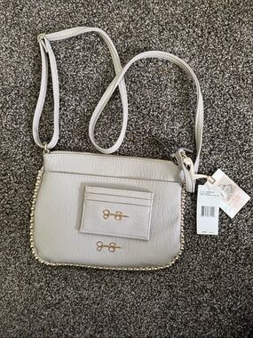 Jessica Simpson Light Cream Crossbody with Gold Stud Detail